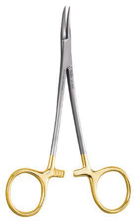 Miltex Hemostatic Forceps Miltex® 5-1/2 Inch Length OR Grade German Stainless Steel Finger Ring Handle Curved Smooth Sharp Pointed Tips - M-456192-4967 - Each