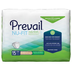 First Quality Unisex Adult Incontinence Brief Prevail® Nu-Fit® X-Large Disposable Heavy Absorbency - M-456883-4543 - Bag of 15