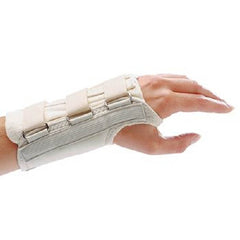 Patterson Medical Supply Wrist Brace Rolyan® D-Ring™ Aluminum / Polyester / Cotton / Foam / Polyester Right Hand Beige Small