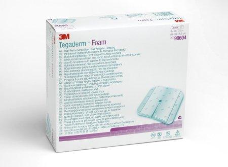 3M Foam Dressing 3M™ Tegaderm™ High Performance 3-1/2 X 3-1/2 Inch Fenestrated Square Non-Adhesive without Border Sterile