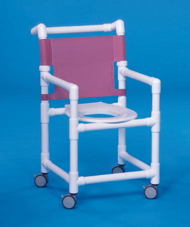 IPU Shower Chair Select Fixed Arm PVC Frame Mesh Back 18 Inch Seat Width