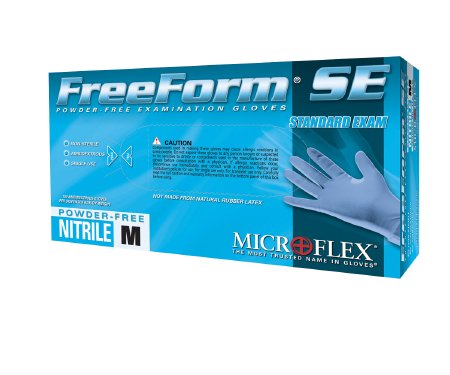 Microflex Medical Exam Glove FreeForm® SE Large NonSterile Nitrile Standard Cuff Length Textured Fingertips Blue Not Chemo Approved - M-459644-3834 - Case of 1000