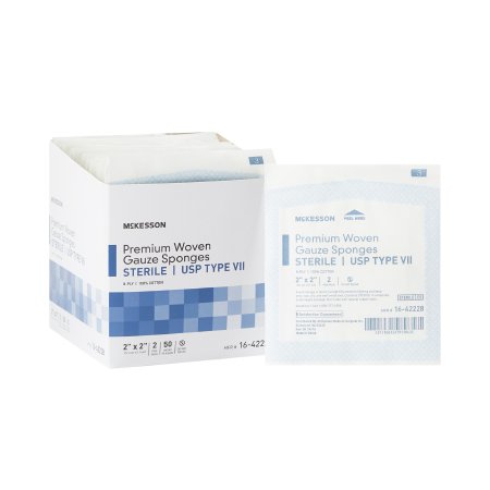 USP Type VII Gauze Sponge McKesson Cotton 8-Ply 2 X 2 Inch Square Sterile