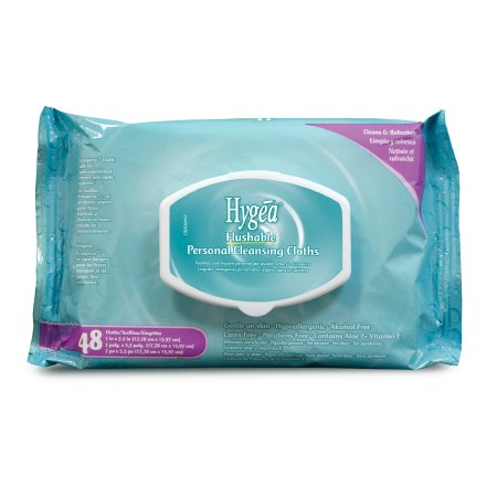 Professional Disposables Flushable Personal Wipe Hygea® Soft Pack Aloe / Vitamin E Scented 48 Count