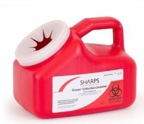 Sharps Compliance Sharps Container Pro-Tec® 1 Gallon Red Base / Translucent Lid Vertical Entry Snap On Lid