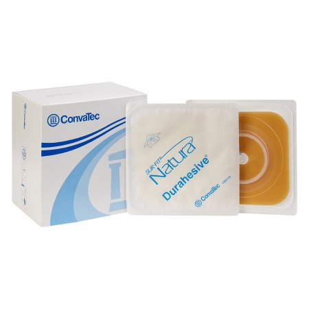 Convatec Ostomy Barrier Sur-Fit Natura® Trim to Fit, Extended Wear Durahesive® Without Tape 45 mm Flange Hydrocolloid 1 to 1-1/4 Inch Opening 4 X 4 Inch