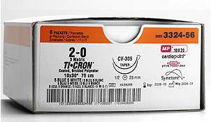 Suture without Needle Ti•Cron Braided Polyester Nonabsorbable Coated Size 1 18 Inch Suture