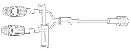 Baxter Extension Set 5 Inch Tubing 2 Ports 1 mL Priming Volume DEHP-Free - M-462913-2742 - Case of 200