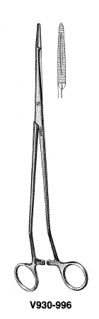 Miltex Forceps Vantage® 10-1/2 Inch Length Floor Grade Stainless Steel NonSterile Ratchet Lock Finger Ring Handle Straight - M-463437-1382 - Each