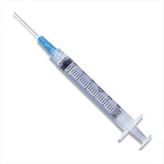 Becton Dickinson Syringe with Hypodermic Needle PrecisionGlide™ 3 mL 20 Gauge 1 Inch Detachable Needle Without Safety - M-463-3982 - Case of 800