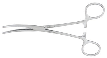 Miltex Hemostatic Forceps Miltex® Rochester-Pean 12 Inch Length OR Grade German Stainless Steel NonSterile Ratchet Lock Finger Ring Handle Curved Serrated Tip - M-465493-3172 - Each