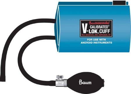 W.A. Baum Blood Pressure Cuff and Bulb Calibrated® V-Lok® Adult Arm Large Cuff 33 - 47 cm Polyester Cuff