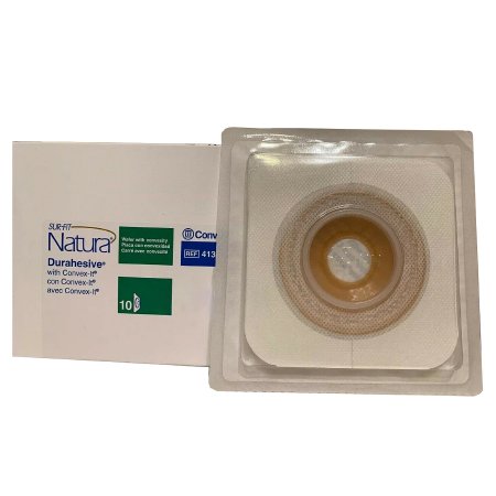 Convatec Ostomy Barrier Sur-Fit Natura® Pre-Cut, Extended Wear Durahesive® White Tape 45 mm Flange SUR-FIT Natura® System Hydrocolloid 7/8 Inch Opening 4-1/2 X 4-1/2 Inch