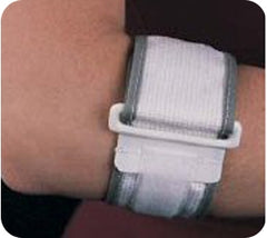 Bird & Cronin Elbow Support Bicro™ One Size Fits Most Loop and Lock Closure Tennis Left or Right Elbow Gray