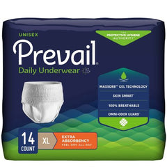 First Quality Unisex Adult Absorbent Underwear Prevail® Daily Underwear Pull On with Tear Away Seams X-Large Disposable Moderate Absorbency - M-466609-2258 - Case of 56