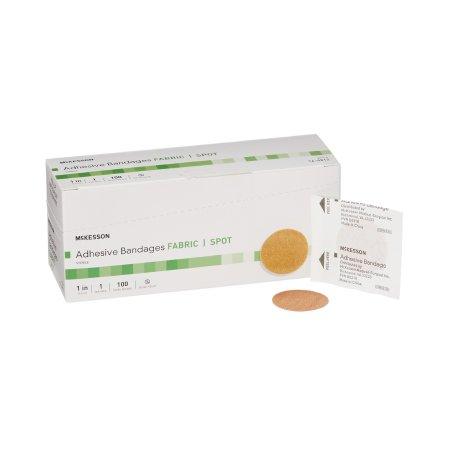 Adhesive Spot Bandage McKesson 1 Inch Fabric Round Tan Sterile