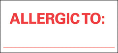 Precision Dynamics Pre-Printed Label Barkley® Allergy Alert White Allergic To: Red Alert Label 1 X 2-1/4 Inch - M-466900-4534 - Roll of 1