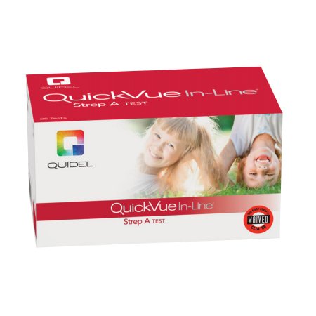 Quidel Rapid Test Kit QuickVue® In-Line® Strep A Infectious Disease Immunoassay Strep A Test Throat / Tonsil Saliva Sample 25 Tests
