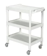 Utility Cart McKesson Plastic 17.5 X 25.25 X 35 Inch Light Gray Shelves Outside: 25-1/4 X 17-1/2 Inch, Shelves Inside Flat Space: 15.88 X 15.67 Inch