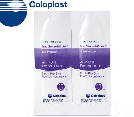 Coloplast Perineal Wash Baza® Cleanse and Protect® Lotion 4 Gram Individual Packet Unscented