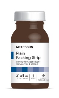 Wound Packing Strip McKesson Plain Cotton Non-impregnated X-Large 2 Inch X 5 Yard 1 Count Sterile