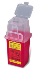 Becton Dickinson Sharps Container BD™ 7 H X 4-9/10 W X 3-9/10 D Inch 1 Quart Red Base / Clear Lid Vertical Entry Hinged Snap On Lid - M-471225-2827 - Each