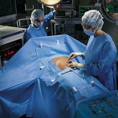 O&M Halyard Inc Abdominal Drape Laparoscopic / Abdominal Drape 100 W X 76 W X 124 L Inch Sterile