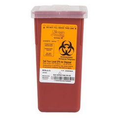 Medegen Medical Products LLC Sharps Container Sharps® 7 H X 3-1/2 W X 3-1/2 D Inch 1 Quart Red Base / Translucent Lid Vertical Entry Hinged Snap On Lid - M-471763-1909 - Case of 72