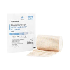 Elastic Bandage McKesson 3 Inch X 5 Yard Standard Compression Hook and Loop Closure Tan Sterile