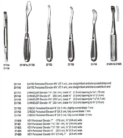 Miltex Bone Elevator Miltex® Chandler 9-1/4 Inch Length OR Grade German Stainless Steel NonSterile - M-472639-3445 - Each