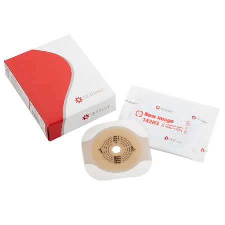 Hollister Ostomy Barrier New Image™ Flextend™ Trim to Fit, Standard Wear Adhesive Tape 57 mm Flange Red Code System Hydrocolloid Up to 1-3/4 Inch Opening