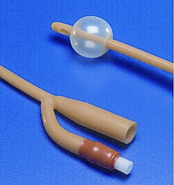 Cardinal Foley Catheter Dover™ 2-Way Standard Tip 5 cc Balloon 28 Fr. Silicone Elastomer Coated Latex