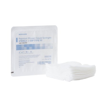 USP Type VII Gauze Sponge McKesson Cotton 16-Ply 4 X 4 Inch Square Sterile