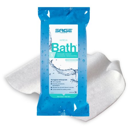 Sage Products Rinse-Free Bath Wipe Impreva Bath™ Soft Pack Aloe Unscented 8 Count