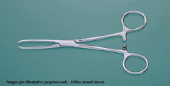 Miltex Tissue Forceps Miltex® Allis 6 Inch Length OR Grade German Stainless Steel NonSterile Ratchet Lock Finger Ring Handle Angled 5 X 6 Teeth - M-476046-2054 - Each