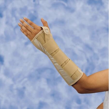 DeRoyal Wrist / Forearm Brace Metal / Nylon / Vinyl Left Hand Tan Large