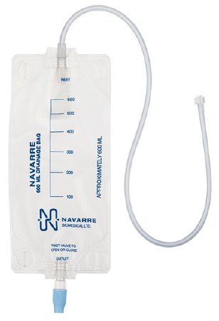 Bard Peripheral Vascular Gravity Drainage Bag Navarre® 600 mL Sterile Luer connector Barrier - M-477912-3171 - Case of 10