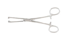 Tissue Forceps Miltex® Allis 6 Inch Length OR Grade German Stainless Steel NonSterile Ratchet Lock Finger Ring Handle Straight Double Row of Atraumatic Teeth