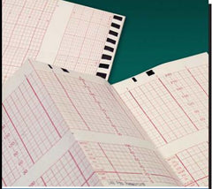 Precision Charts ECG Recording Paper Thermal Paper 135 mm X 69 Foot Z-Fold Red Grid