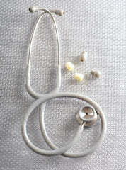 Kerma Medical Products Classic Stethoscope Gray 1-Tube 28 Inch Tube Double-Sided Chestpiece