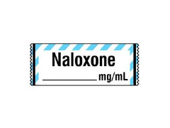 Shamrock Scientific Drug Label Shamrock Anesthesia Label Tape Naloxone _ mg/mL Blue / White 1/2 X 1 Inch - M-480205-1074 - Roll of 1