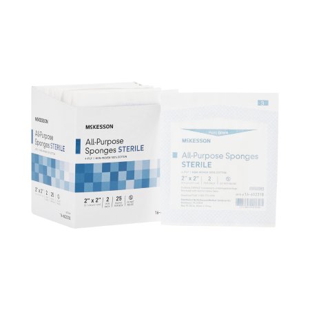 Nonwoven Sponge McKesson Cotton 4-Ply 2 X 2 Inch Square Sterile