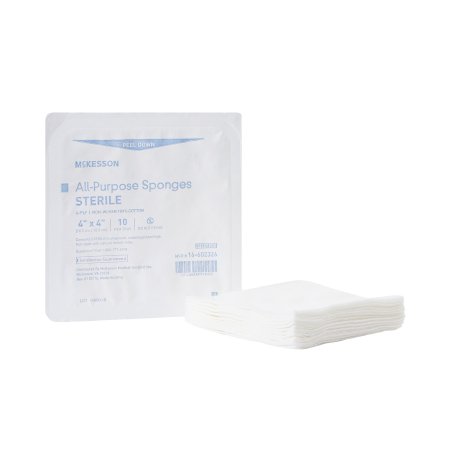 Nonwoven Sponge McKesson Cotton 4-Ply 4 X 4 Inch Square Sterile