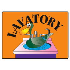 Clinton Industries Door / Wall Sign Facility Clinton™ Lavatory - M-481155-1518 - Each
