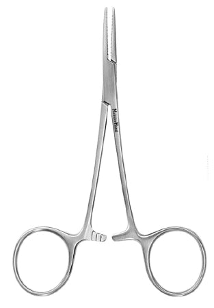 Miltex Hemostatic Forceps MeisterHand® Halsted-Mosquito 5 Inch Length Surgical Grade German Stainless Steel NonSterile Ratchet Lock Finger Ring Handle Straight Serrated Tips - M-481186-4858 - Each