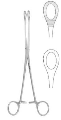 Miltex Sponge Forceps MeisterHand® Foerster 9-1/2 Inch Length Surgical Grade German Stainless Steel NonSterile Ratchet Lock Finger Ring Handle Straight Serrated Fenestrated Oval Tips - M-481187-2431 - Each