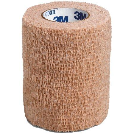 3M Cohesive Bandage 3M™ Coban™ 3 Inch X 5 Yard Standard Compression Self-adherent Closure Tan NonSterile