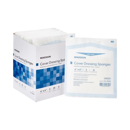 Nonwoven Sponge McKesson Nonwoven / Rayon / Cellulose 4 X 4 Inch Square Sterile