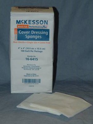 Nonwoven Sponge McKesson Nonwoven / Rayon / Cellulose 4 X 4 Inch Square NonSterile