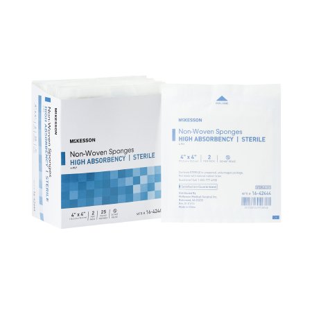 Nonwoven Sponge McKesson Polyester / Rayon 4-Ply 4 X 4 Inch Square Sterile